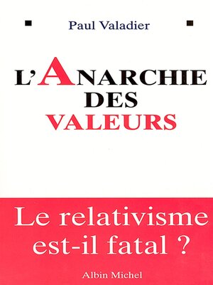 cover image of L'Anarchie des valeurs